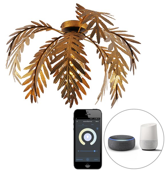 Smart plafondlamp goud 12 bladen incl. Wifi G95- Botanica