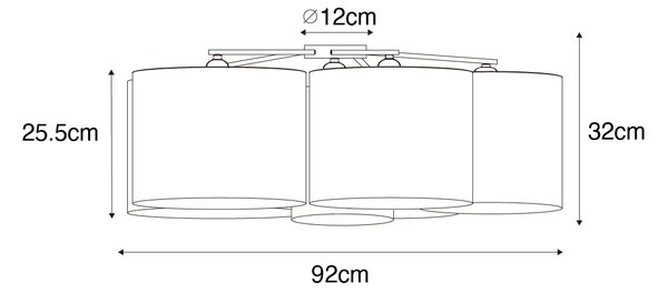 Stropna lampa crna sa zlatom unutar 6 svjetala - Multidrum