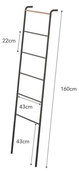 Crne dekorativne ljestve s detaljima od bukovine YAMAZAKI Tower Ladder