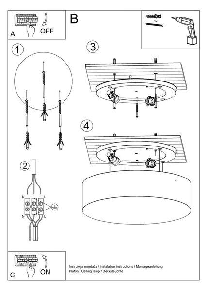 Bijela stropna lampa Sollux Atis Ceiling