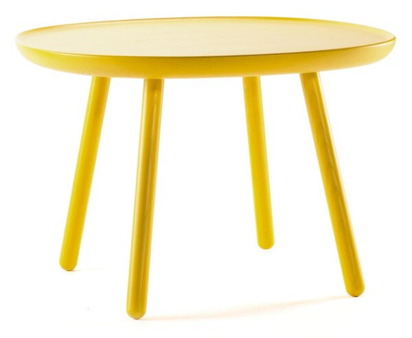 Žuti stol od prirodnog masivnog drveta EMKO Naïve, ø 64 cm