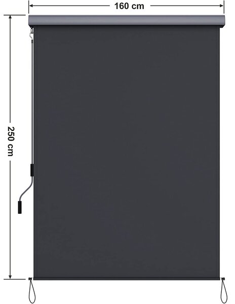 Vertikalna tenda 2,5 x 1,6 m (V x Š), sive boje