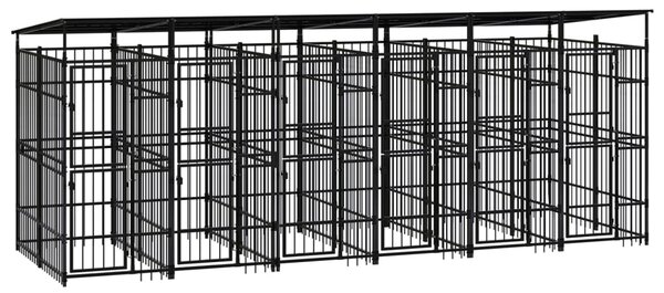 VidaXL Vanjski kavez za pse s krovom čelični 11,06 m²