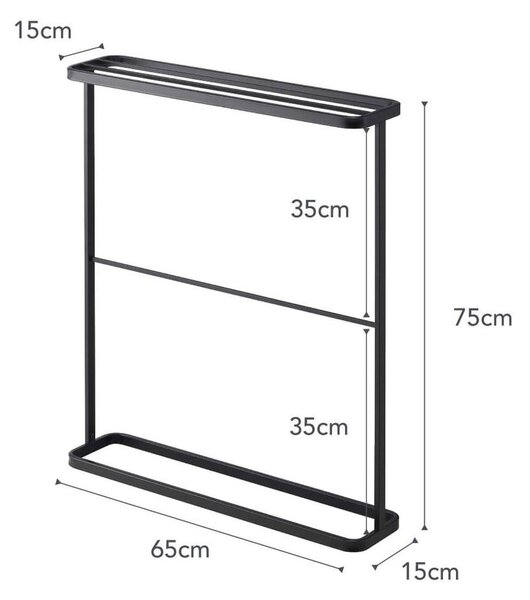 Crni stalak za ručnike YAMAZAKI Tower