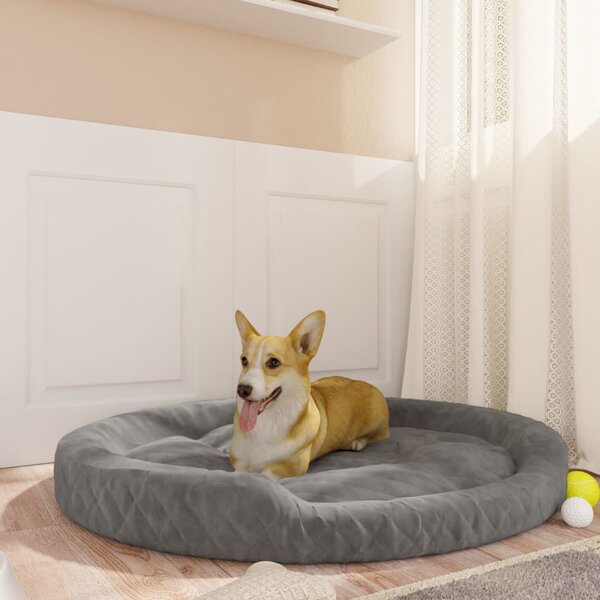 VidaXL Krevet za pse sivi 110 x 90 x 23 cm plišani