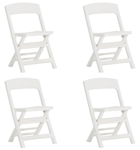 VidaXL Sklopive vrtne stolice 4 kom PP bijele