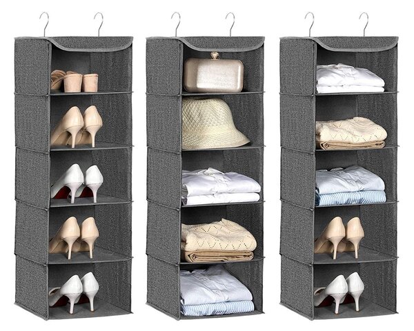 Organizator za odjeću u ormaru 30 x 90 x 30 cm, sivi