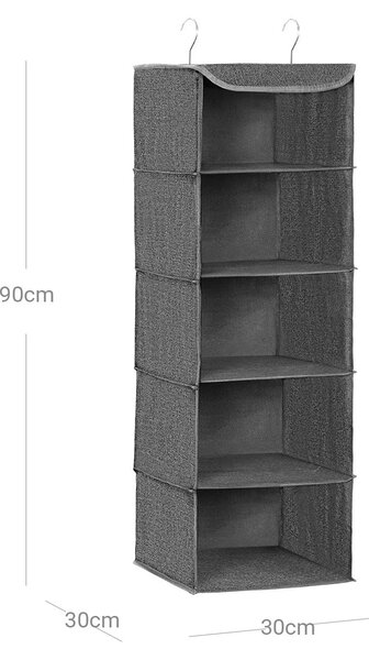 Organizator za odjeću u ormaru 30 x 90 x 30 cm, sivi