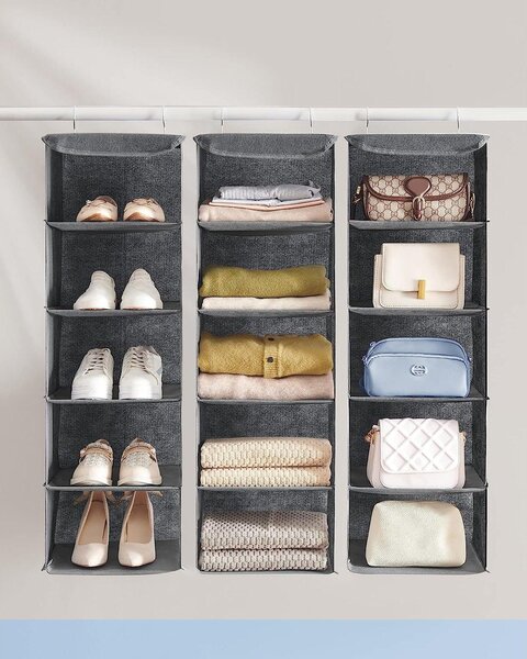 Organizator za odjeću u ormaru 30 x 90 x 30 cm, sivi