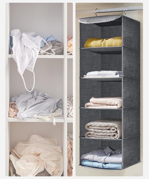 Organizator za odjeću u ormaru 30 x 90 x 30 cm, sivi