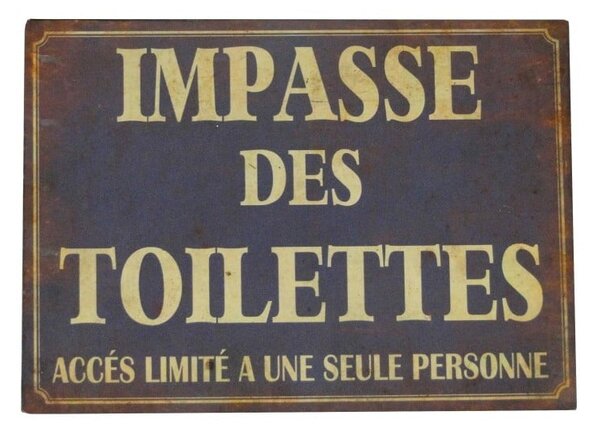 Ukrasni znak 21x15 cm Impasse Des Toilettes – Antic Line