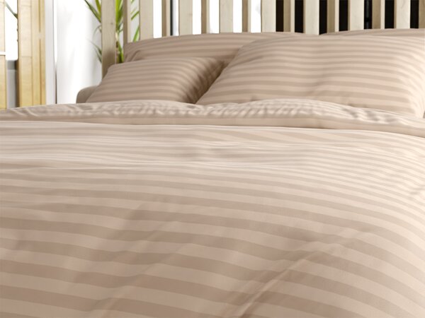 Hotelska posteljina od mikrovlakana JASMINE bež - prugasti 2 cm Dimenzije posteljine: 70 x 90 cm | 140 x 220 cm