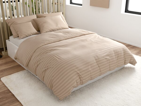Hotelska posteljina od mikrovlakana JASMINE bež - prugasti 2 cm Dimenzije posteljine: 70 x 90 cm | 140 x 220 cm