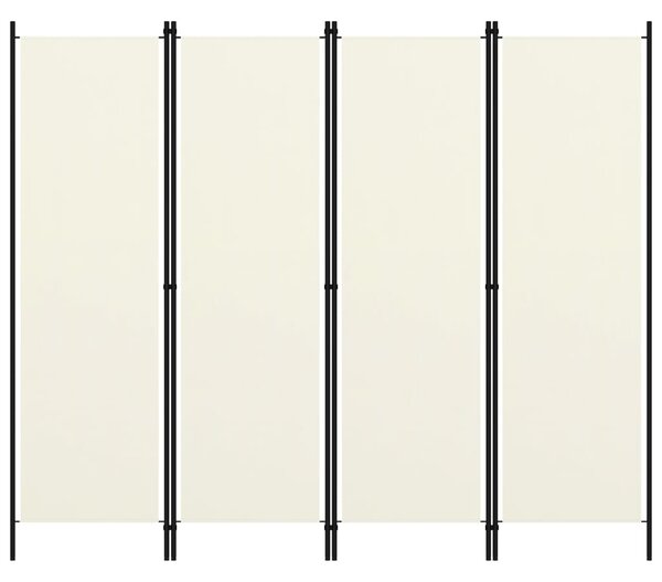 VidaXL Sobna pregrada s 4 panela bijela 200 x 180 cm