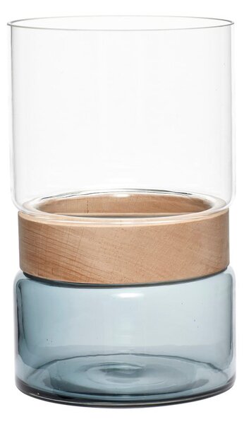 Bijela/plava staklena vaza 26 cm Darwin – Hübsch