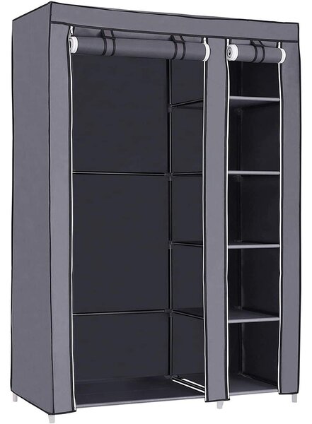 Ormar od tkanine, mobilni ormar sa šipkom za odjeću 110 x 175 x 45 cm, siva