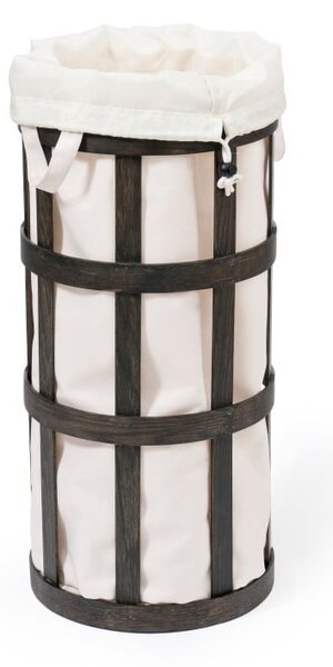 Crna drvena košara za rublje s bijelom vrećom Wireworks Cage