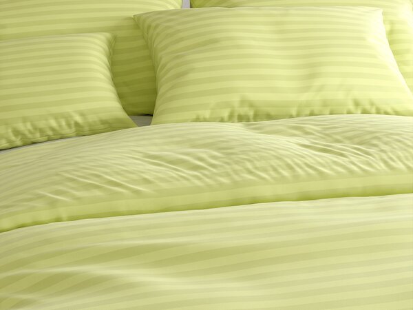 Hotelska posteljina od mikrovlakana JASMINE pistacija - prugica 2 cm Dimenzije posteljine: 70 x 90 cm | 140 x 220 cm