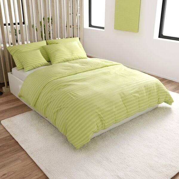 Hotelska posteljina od mikrovlakana JASMINE pistacija - prugica 2 cm Dimenzije posteljine: 70 x 90 cm | 140 x 220 cm