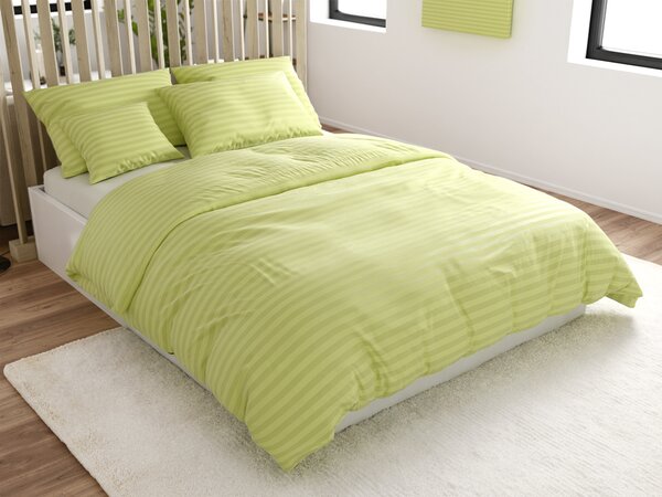 Hotelska posteljina od mikrovlakana JASMINE pistacija - prugica 2 cm Dimenzije posteljine: 70 x 90 cm | 140 x 220 cm