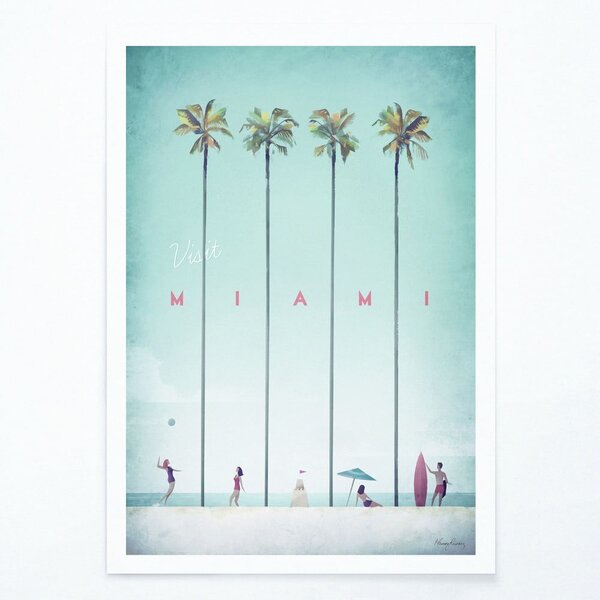 Poster Travelposter Miami, 30 x 40 cm