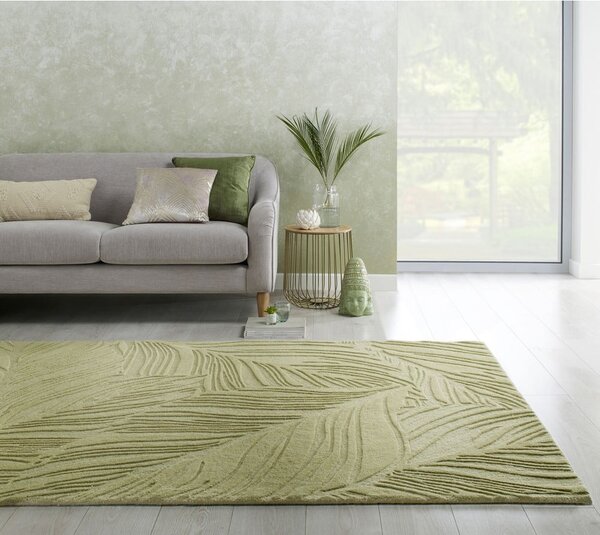 Zeleni vuneni tepih 200x290 cm Lino Leaf - Flair Rugs