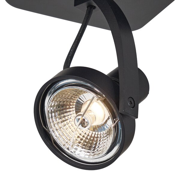 Dizajnerski stropni reflektor crni GU10 70 mm, rotirajući i nagibni - Vo