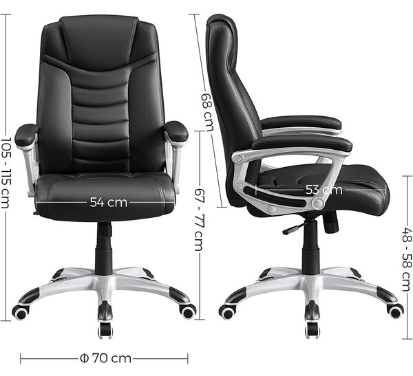 Songmics Ergonomska uredska stolica, okretna stolica s podesivom visinom
