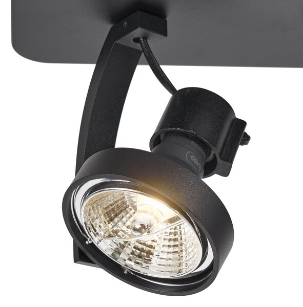 Dizajnerski stropni reflektor crni GU10 70mm 2-svjetla podesivi - Vo