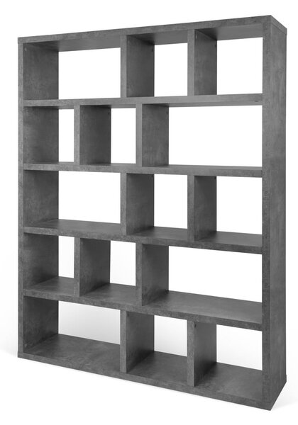 Siva biblioteka u betonskom dekoru 150x198 cm Berlin – TemaHome