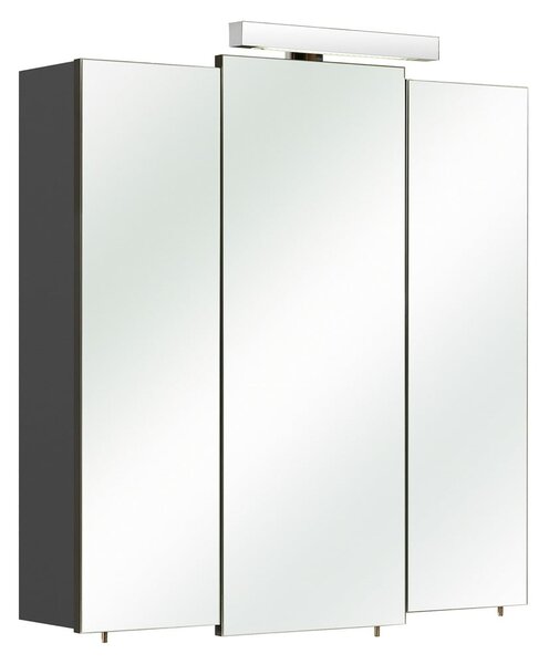 Tamno sivi viseći kupaonski ormarić s ogledalom 68x73 cm Set 311 - Pelipal