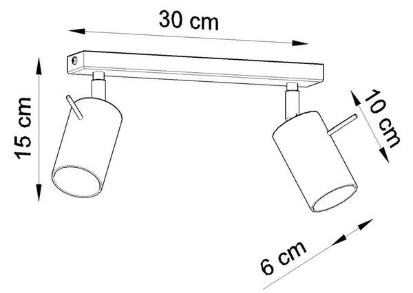 Crna stropna lampa Sollux Etna