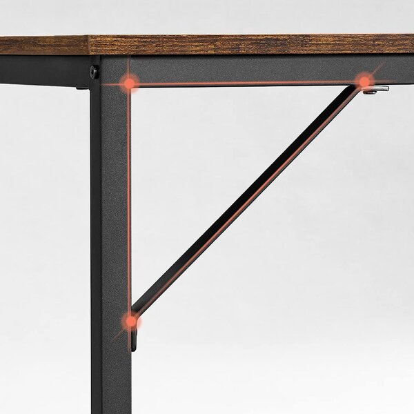 Radni stol s metalnim okvirom, 140 x 75 x 60 cm, rustikalno smeđa