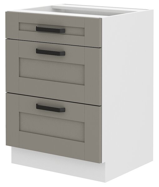 Zondo.hr Donji kuhinjski ormarić Lucid 60 D 3S BB (claygrey + bijela). 1045438