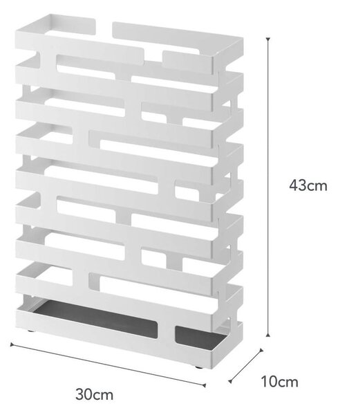Bijeli stalak za kišobrane YAMAZAKI Brick, širina 30 cm