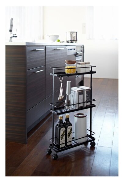 Crni metalni regal na kotačima 38x66 cm Tower – YAMAZAKI