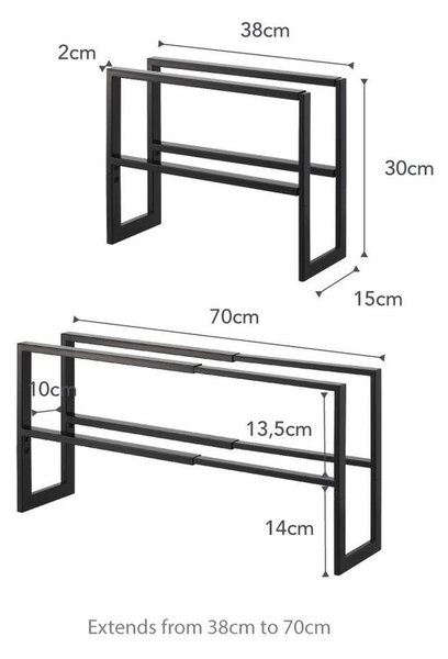 Crna polica za cipele YAMAZAKI Line