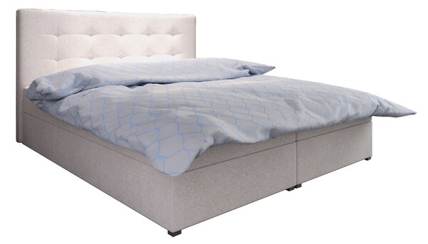 Bračni krevet Boxspring 160 cm Fade 1 (bež) (s madracem i prostorom za odlaganje)