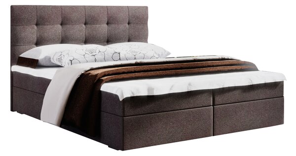 Bračni krevet Boxspring 140 cm Fade 2 (tamnosmeđa) (s madracem i prostorom za odlaganje)
