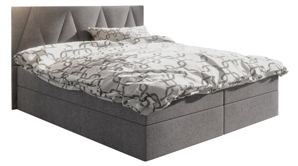 Bračni krevet Boxspring 180 cm Fade 3 (siva) (s madracem i prostorom za odlaganje)