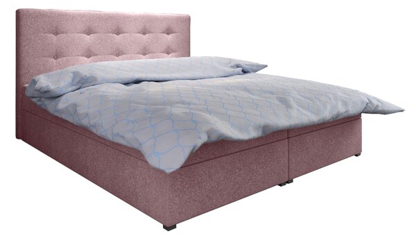 Bračni krevet Boxspring 180 cm Fade 1 (ružičasta) (s madracem i prostorom za odlaganje)