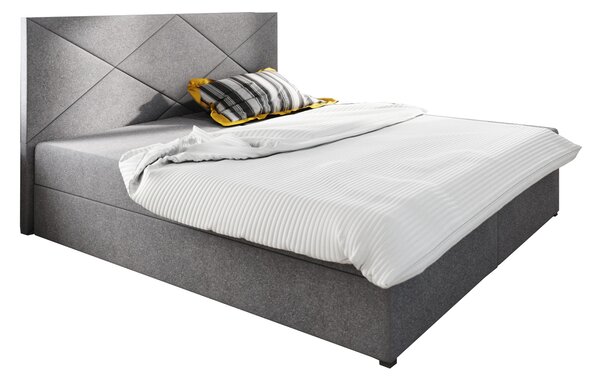 Bračni krevet Boxspring 160 cm Fade 4 (siva) (s madracem i prostorom za odlaganje)