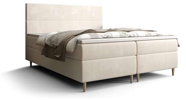 Zondo Bračni krevet Boxspring 160 cm Flu (bež) (s madracem i prostorom za odlaganje). 1046545