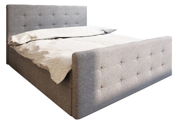 Bračni krevet Boxspring 160 cm Milagros 1 (siva) (s madracem i prostorom za odlaganje)