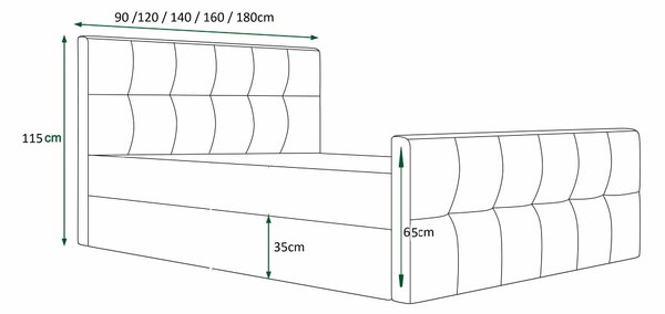 Zondo.hr Bračni krevet 140 cm Velva (bež) (s podnicom i prostorom za odlaganje). Akcija -20%. 1047172
