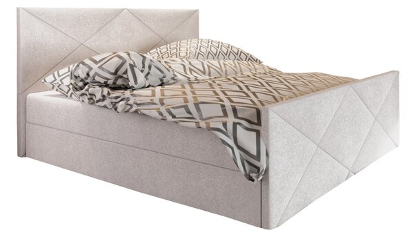 Bračni krevet Boxspring 140 cm Milagros 4 (bež) (s madracem i prostorom za odlaganje)