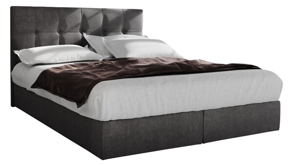 Zondo Bračni krevet Boxspring 140 cm Porto (siva) (s madracem i prostorom za odlaganje). 1047303