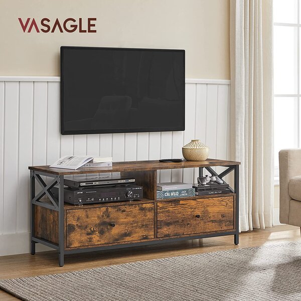 TV ormarić s 2 ladice 120 x 50 x 40 cm rustikalno smeđi | VASAGLE