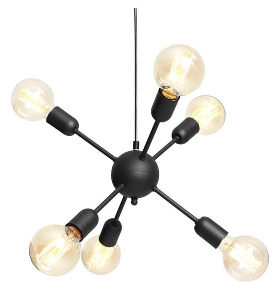 Crna viseća svjetiljka sa 6 žarulja CustomForm Vanwerk Ball