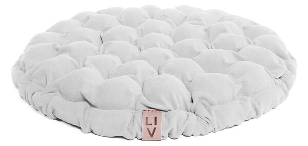 Bijeli jastuk za sjedenje sa masažnim kuglicama Linda Vrňáková Bloom, ø 65 cm